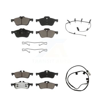 Front Rear Ceramic Disc Brake Pads And Wear Sensors Kit For 2006 Mini Cooper 1.6L KCW-100133