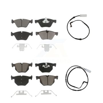 Front Rear Ceramic Disc Brake Pads And Wear Sensors Kit For 2006 BMW 330i KCW-100135