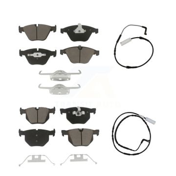 Front Rear Ceramic Disc Brake Pads And Wear Sensors Kit For BMW 335i 335d 3.0L KCW-100136