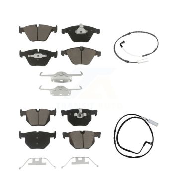Front Rear Ceramic Disc Brake Pads And Wear Sensor Kit For 2009-2010 BMW 335i xDrive 3.0L KCW-100137