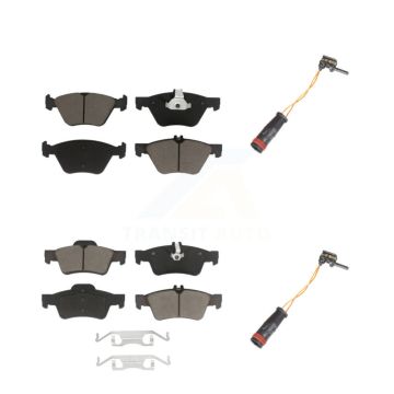Front Rear Ceramic Disc Brake Pads And Wear Sensors Kit For Mercedes-Benz E350 E300 KCW-100151