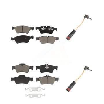 Front Rear Ceramic Disc Brake Pads And Wear Sensors Kit For Mercedes-Benz E350 AWD KCW-100152