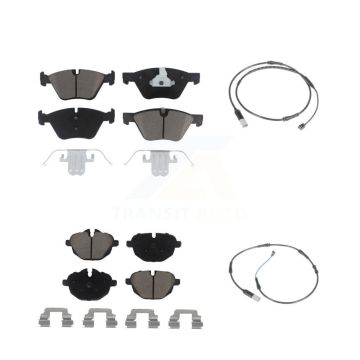 Front Rear Ceramic Disc Brake Pads And Wear Sensors Kit For BMW 528i KCW-100155