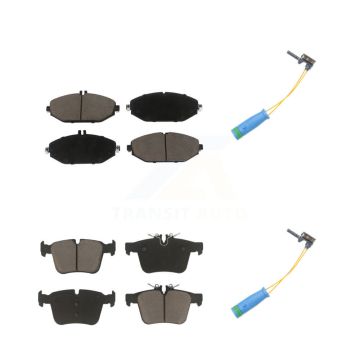 Front Rear Ceramic Brake Pad Wear Sensor Kit For Mercedes-Benz C300 Without Sport Package KCW-100158