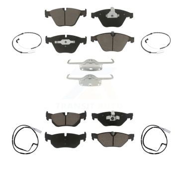 Front Rear Ceramic Disc Brake Pads And Wear Sensor Kit For 2009-2010 BMW 328i xDrive 3.0L KCW-100184