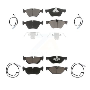 Front Rear Ceramic Disc Brake Pads And Wear Sensors Kit For BMW 128i 3.0L KCW-100188