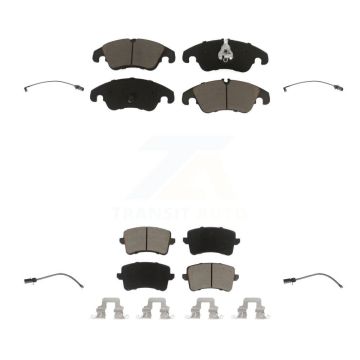Front Rear Ceramic Disc Brake Pads And Wear Sensors Kit For Audi Q5 KCW-100209