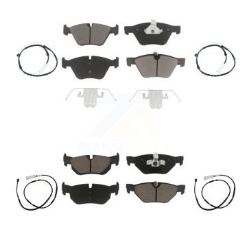Front Rear Ceramic Disc Brake Pads And Wear Sensors Kit For 2012 BMW X1 xDrive28i KCW-100211