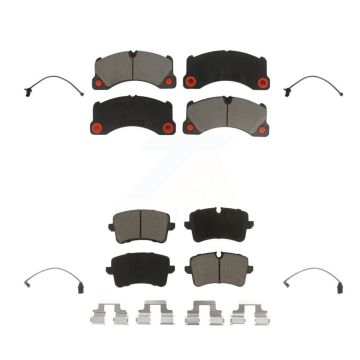 Front Rear Ceramic Disc Brake Pads Wear Sensor Kit For Porsche Macan except Rotor KCW-100223