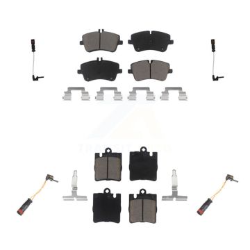 Front Rear Ceramic Brake Pads Wear Sensor Kit For 03 Mercedes-Benz CLK320 Coupe with 3.2L KCW-100225