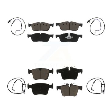 Front Rear Ceramic Disc Brake Pads And Wear Sensors Kit For Jaguar XE XF KCW-100227