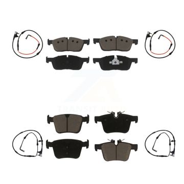 Front Rear Ceramic Disc Brake Pads And Wear Sensors Kit For Jaguar XE KCW-100229