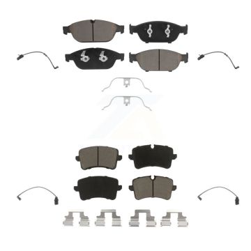 Front Rear Ceramic Disc Brake Pads And Wear Sensors Kit For Audi A6 Quattro A7 KCW-100239