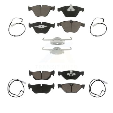 Front Rear Ceramic Disc Brake Pads And Wear Sensors Kit For 2009-2010 BMW 328i 3.0L KCW-100251