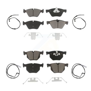 Front Rear Ceramic Disc Brake Pads And Wear Sensors Kit For 2006 BMW 330i KCW-100267