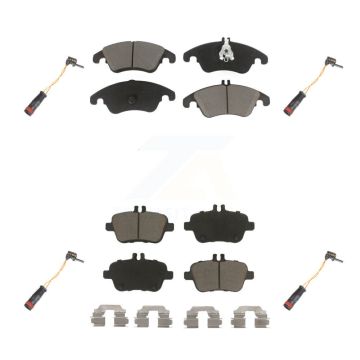 Front Rear Ceramic Disc Brake Pads And Wear Sensors Kit For Mercedes-Benz SLK350 KCW-100271