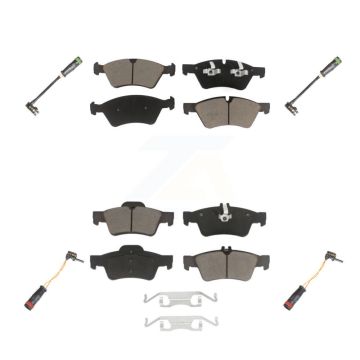 Front Rear Ceramic Brake Pads Wear Sensor Kit For Mercedes-Benz E550 4Matic with AWD 5.5L KCW-100278