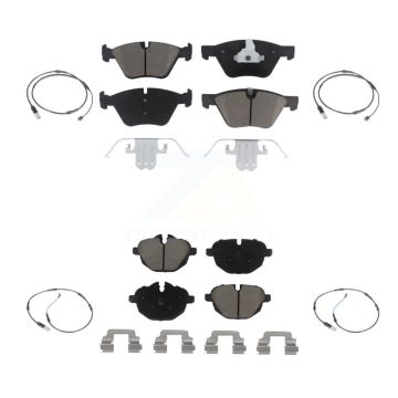 Front Rear Ceramic Disc Brake Pads And Wear Sensors Kit For BMW 528i KCW-100289