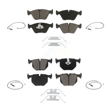 Front Rear Ceramic Disc Brake Pads And Wear Sensors Kit For 2004-2010 BMW X3 KCW-100291