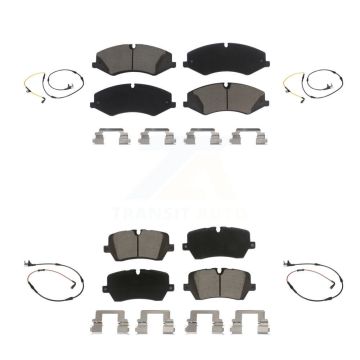 Front Rear Ceramic Disc Brake Pads & Wear Sensor Kit For Land Rover Range Sport Discovery KCW-100294