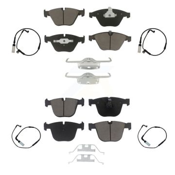 Front Rear Ceramic Disc Brake Pads And Wear Sensors Kit For BMW 550i 545i 645Ci KCW-100319