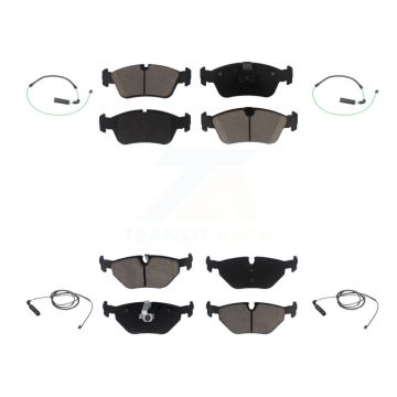 Front Rear Ceramic Disc Brake Pads And Wear Sensors Kit For 2001-2005 BMW 325xi 2.5L KCW-100327