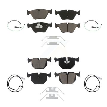 Front Rear Ceramic Disc Brake Pads And Wear Sensors Kit For 2005 BMW 330xi 3.0L KCW-100329
