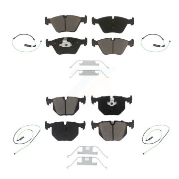 Front Rear Ceramic Disc Brake Pads And Wear Sensors Kit For 2005-2006 BMW M3 3.2L KCW-100330