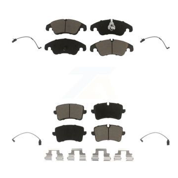 Front Rear Ceramic Disc Brake Pads And Wear Sensors Kit For Audi A7 Quattro A6 KCW-100332