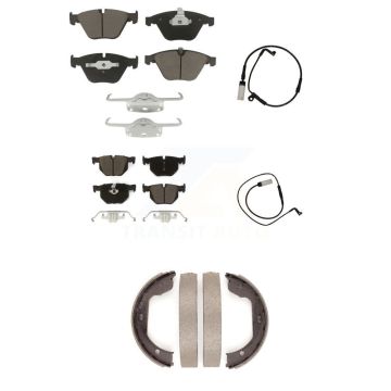 Front Rear Ceramic Disc Brake Pads And Wear Sensors Kit (5Pc) For BMW 535i xDrive KCW-100350