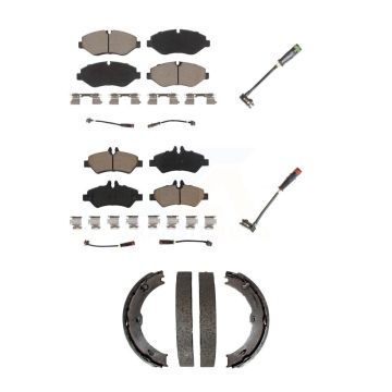 Front Rear Ceramic Brake Pads Extra Wear Sensor Kit (5Pc) For Sprinter 2500 Mercedes-Benz KCW-100363