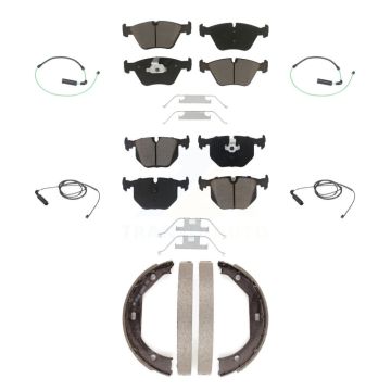 Front Rear Ceramic Disc Brake Pad And Wear Sensor Kit (7Pc) For BMW 330Ci 330i 330xi 3.0L KCW-100393