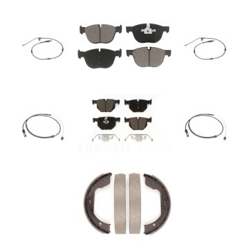 Front Rear Ceramic Disc Brake Pads And Wear Sensors Kit (7Pc) For BMW X5 X6 KCW-100401