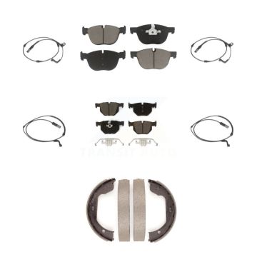 Front Rear Ceramic Disc Brake Pads And Wear Sensors Kit (7Pc) For BMW X5 X6 KCW-100404