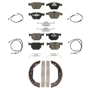 Front Rear Ceramic Disc Brake Pads And Wear Sensors Kit (7Pc) For BMW 335i 335is 335d KCW-100409