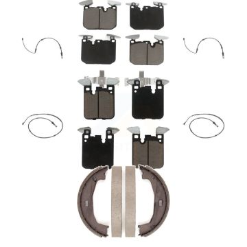 Front Rear Ceramic Disc Brake Pads And Wear Sensors Kit (7Pc) For BMW M240i xDrive KCW-100413