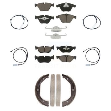 Front Rear Ceramic Disc Brake Pads And Wear Sensors Kit (7Pc) For BMW 328i xDrive KCW-100425