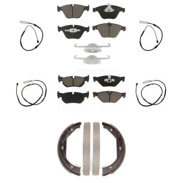 Front Rear Ceramic Disc Brake Pads And Wear Sensors Kit (7Pc) For BMW X1 KCW-100427