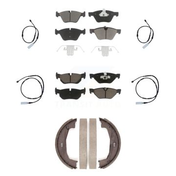 Front Rear Ceramic Disc Brake Pads And Wear Sensors Kit (7Pc) For 2013 BMW 128i 3.0L KCW-100429