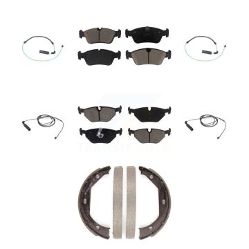 Front Rear Ceramic Disc Brake Pads And Wear Sensor Kit (7Pc) For 2001-2005 BMW 325xi 2.5L KCW-100437