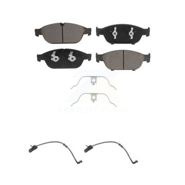 Front Ceramic Disc Brake Pads And Wear Sensor Pairs Kit For Audi A6 Quattro A7 KCW-100608