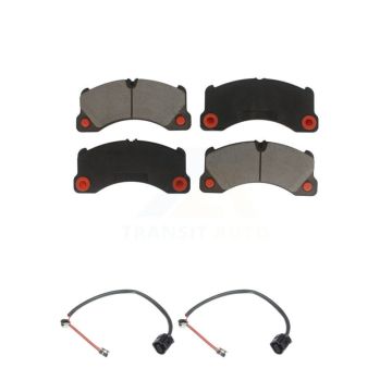 Front Ceramic Disc Brake Pads And Wear Sensor Pairs Kit For Porsche Cayenne Panamera KCW-100628