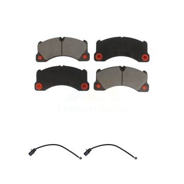 Front Ceramic Disc Brake Pads And Wear Sensor Pairs Kit For 2017 Porsche Macan 2.0L KCW-100635