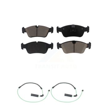 Front Ceramic Disc Brake Pads And Wear Sensor Pairs Kit For 2001-2005 BMW 325xi 2.5L KCW-100670
