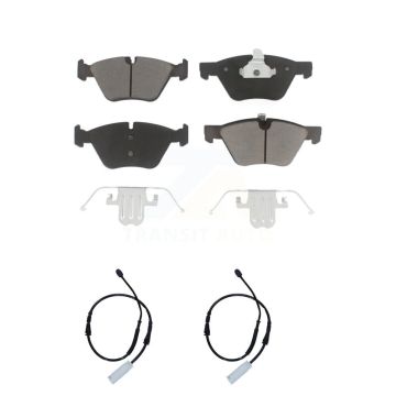 Front Ceramic Disc Brake Pads And Wear Sensor Pairs Kit For BMW 128i 3.0L KCW-100705