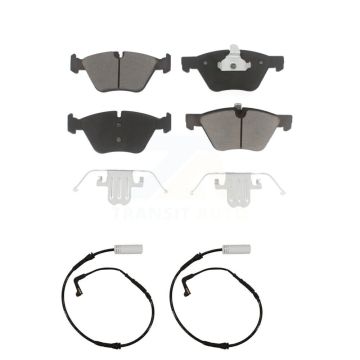 Front Ceramic Disc Brake Pads And Wear Sensor Pairs Kit For BMW 128i 328i 323i 325i 330i KCW-100710