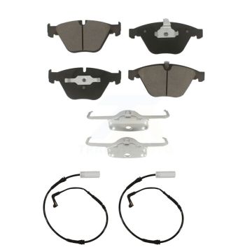 Front Ceramic Disc Brake Pads And Wear Sensor Pairs Kit For 2008 BMW 328i 3.0L KCW-100714