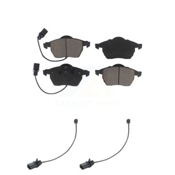 Front Ceramic Disc Brake Pads And Extra Wear Sensor Pairs Kit For Volkswagen Passat KCW-100737