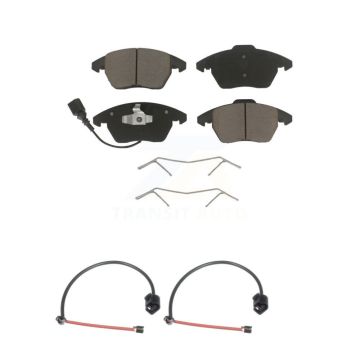 Front Ceramic Brake Pad And Extra Wear Sensor Pair Kit For 2012-2013 Audi TT Quattro 2.0L KCW-100738
