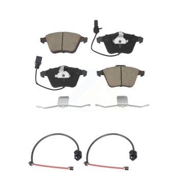 Front Ceramic Brake Pad And Extra Wear Sensor Pair Kit For 2012-2013 Audi TT Quattro 2.0L KCW-100739